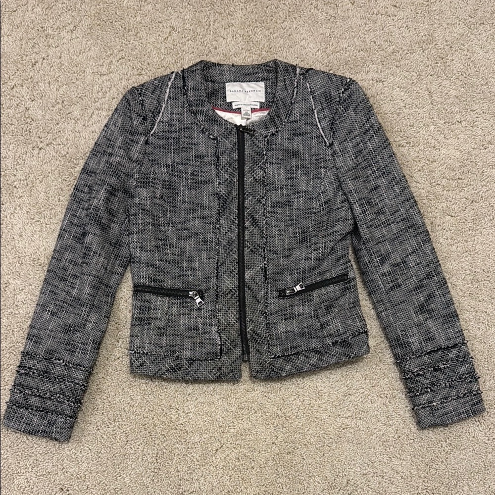 Banana Republic Women's Tweed Jacket Career Size 2 Petite